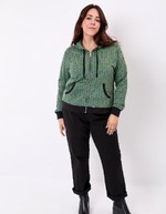 Sweat zippé maille jacquard imprimé La Fiancée