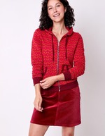 Sweat zippé maille jacquard imprimé La Fiancée