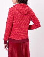 Sweat zippé maille jacquard imprimé La Fiancée