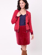 Sweat zippé maille jacquard imprimé La Fiancée