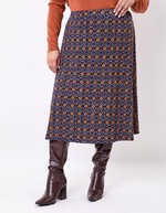 Jupe midi maille fluide imprimé La Fiancée