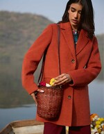 Manteau droit lainage imprimé La Fiancée