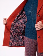 Manteau droit lainage imprimé La Fiancée