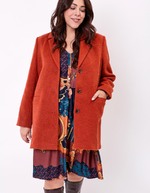 Manteau droit lainage imprimé La Fiancée