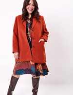 Manteau droit lainage imprimé La Fiancée
