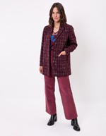Manteau droit à carreaux imprimé La Fiancée