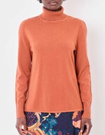 Pull maille col roulé imprimé La Fiancée