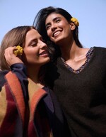 Pull tricot sans manche uni imprimé La Fiancée