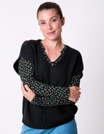 Pull tricot sans manche uni imprimé La Fiancée