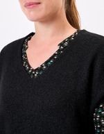 Pull tricot sans manche uni imprimé La Fiancée