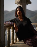 Pull tricot sans manche uni imprimé La Fiancée