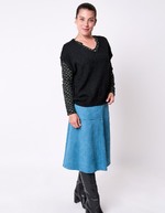 Pull tricot sans manche uni imprimé La Fiancée