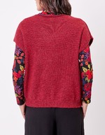 Pull tricot sans manche uni imprimé La Fiancée