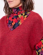 Pull tricot sans manche uni imprimé La Fiancée
