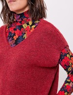 Pull tricot sans manche uni imprimé La Fiancée