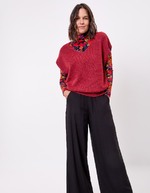 Pull tricot sans manche uni imprimé La Fiancée