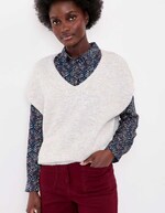 Pull tricot sans manche uni imprimé La Fiancée