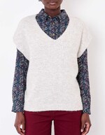 Pull tricot sans manche uni imprimé La Fiancée
