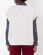 Pull tricot sans manche uni imprimé La Fiancée