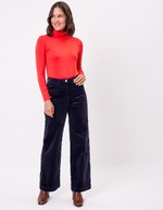 Pantalon large velours cotelé imprimé La Fiancée