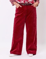Pantalon large velours cotelé imprimé La Fiancée