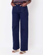 Jean large denim coton stretch imprimé La Fiancée