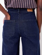 Jean large denim coton stretch imprimé La Fiancée