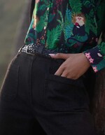 Jean large denim coton stretch imprimé La Fiancée