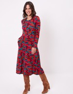 Robe midi maille fluide imprimé La Fiancée