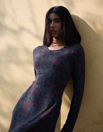 Robe midi maille fluide imprimé La Fiancée