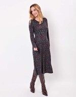 Robe midi maille fluide imprimé La Fiancée