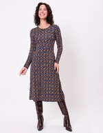 Robe midi maille fluide imprimé La Fiancée