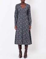 Robe midi fluide col V imprimé La Fiancée