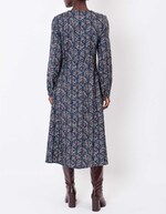 Robe midi fluide col V imprimé La Fiancée