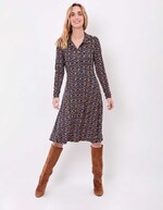 Robe chemise maille fluide imprimé La Fiancée