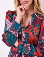 Robe midi fluide évasée imprimé La Fiancée