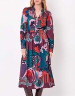 Robe midi fluide évasée imprimé La Fiancée