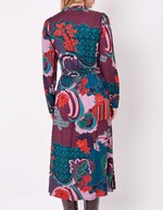 Robe midi fluide évasée imprimé La Fiancée