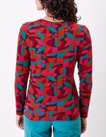 T-shirt fluide col V maille imprimé La Fiancée