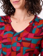 T-shirt fluide col V maille imprimé La Fiancée