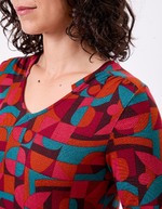 T-shirt fluide col V maille imprimé La Fiancée