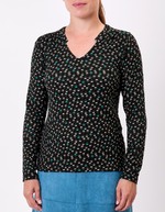 T-shirt fluide col V maille imprimé La Fiancée