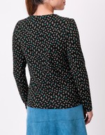 T-shirt fluide col V maille imprimé La Fiancée