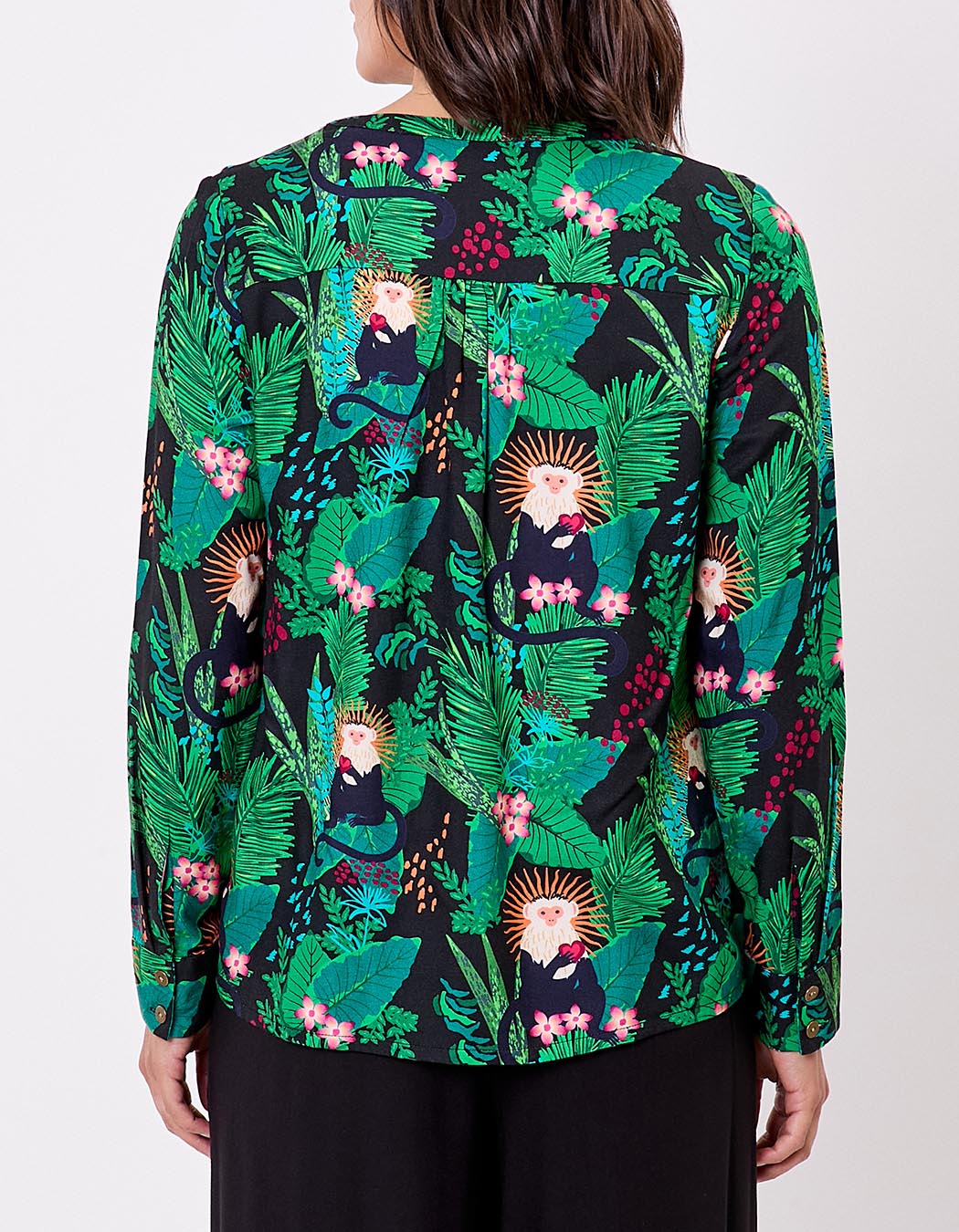 Blouse fluide évasée col V imprimé La Fiancée