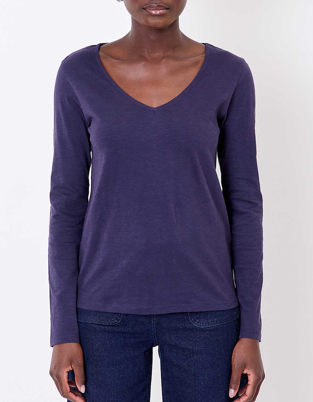 T-shirt col V imprimé coton bio imprimé La Fiancée