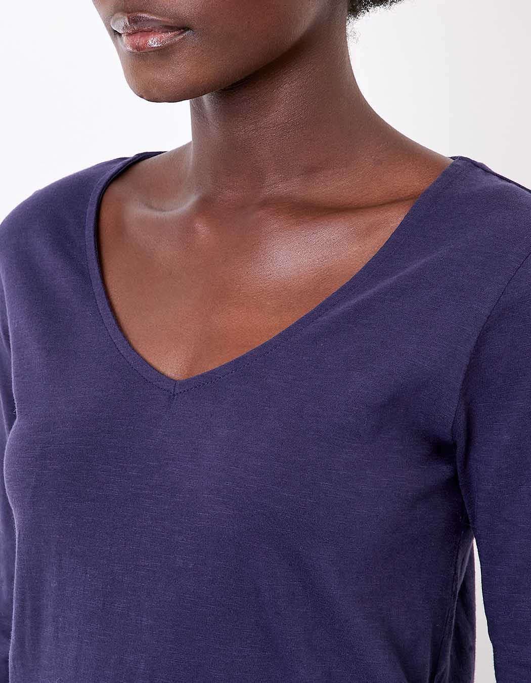 T-shirt col V imprimé coton bio imprimé La Fiancée