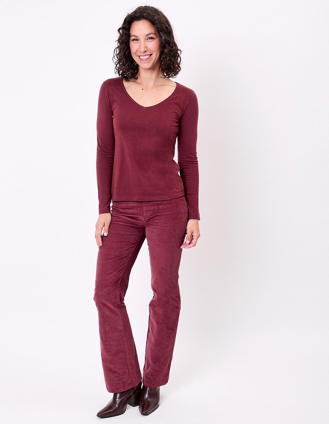 T-shirt col V imprimé coton bio imprimé La Fiancée