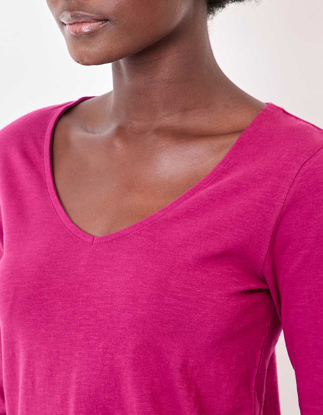 T-shirt col V imprimé coton bio imprimé La Fiancée
