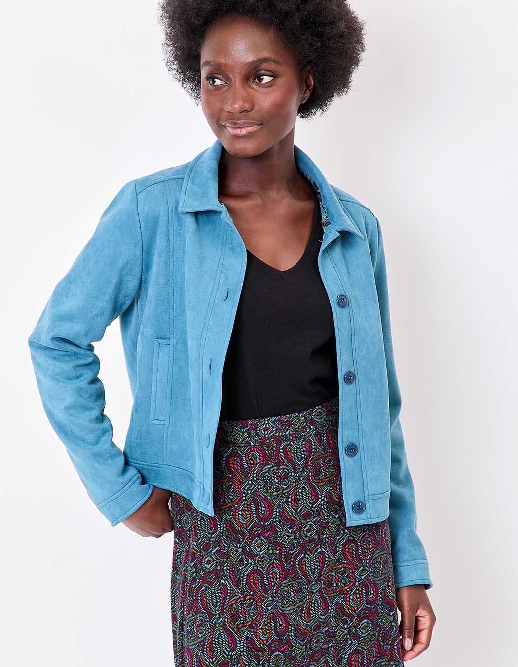 Veste courte suédine doublée imprimé La Fiancée
