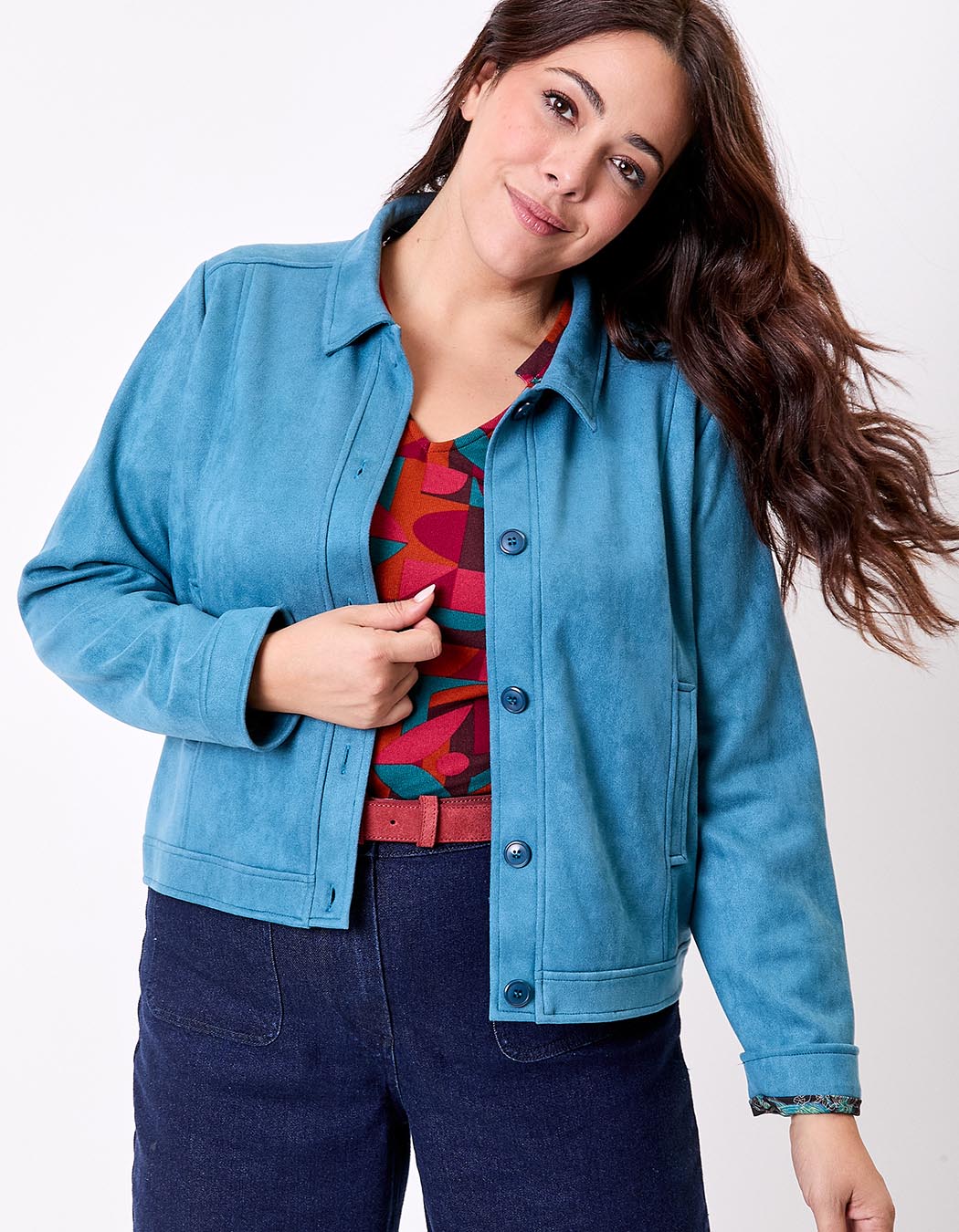 Veste courte suédine doublée imprimé La Fiancée